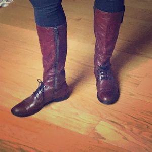 Beautiful brown leather riding style boot